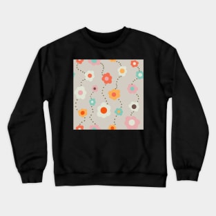 Vintage Daisy Repeat Pattern Crewneck Sweatshirt